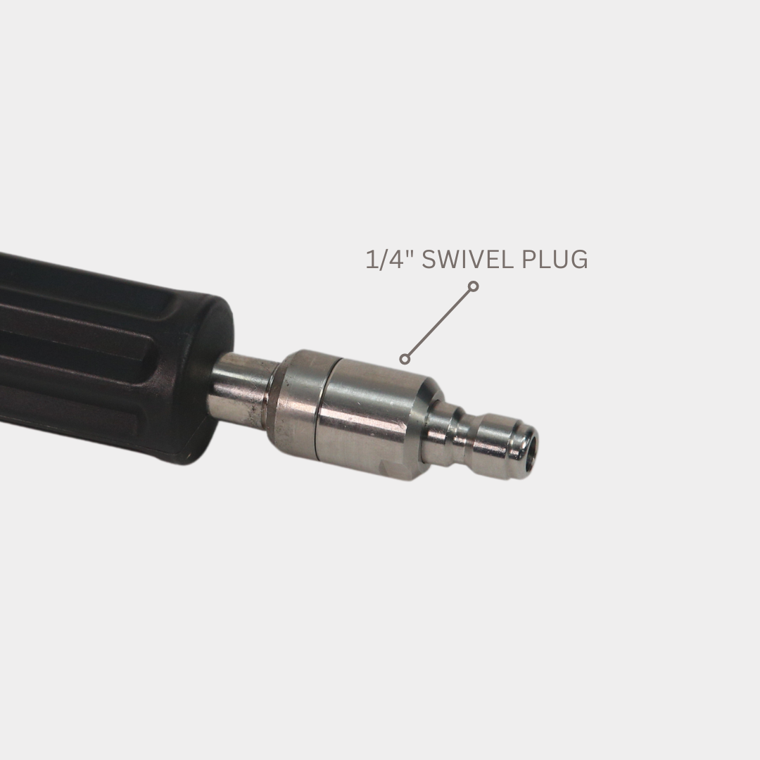 Push-Lock Swivel Pressure Washer Wand - 360° Rotation (Stainless Steel)